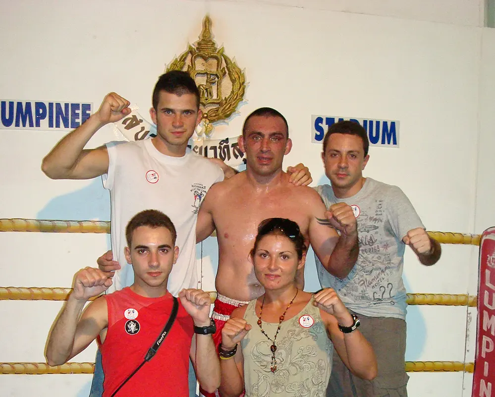 Christian Daghio at Lumpinee stadium with his fans