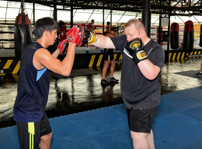 Boxing training as part of the weight loss program