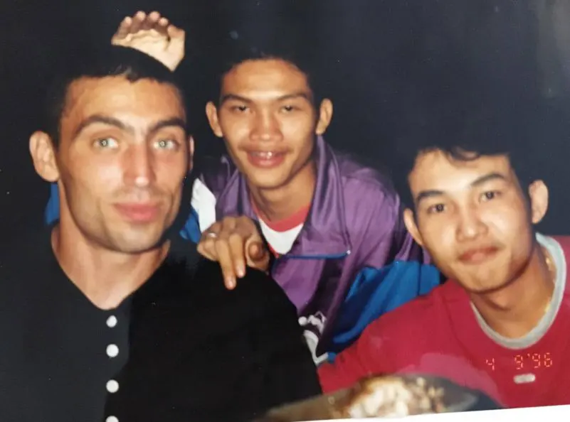 Christian Daghio chilling with other fighters