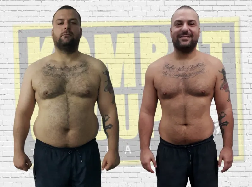 Giovanni Grasso results before and after a weight loss journey at Kombat Group