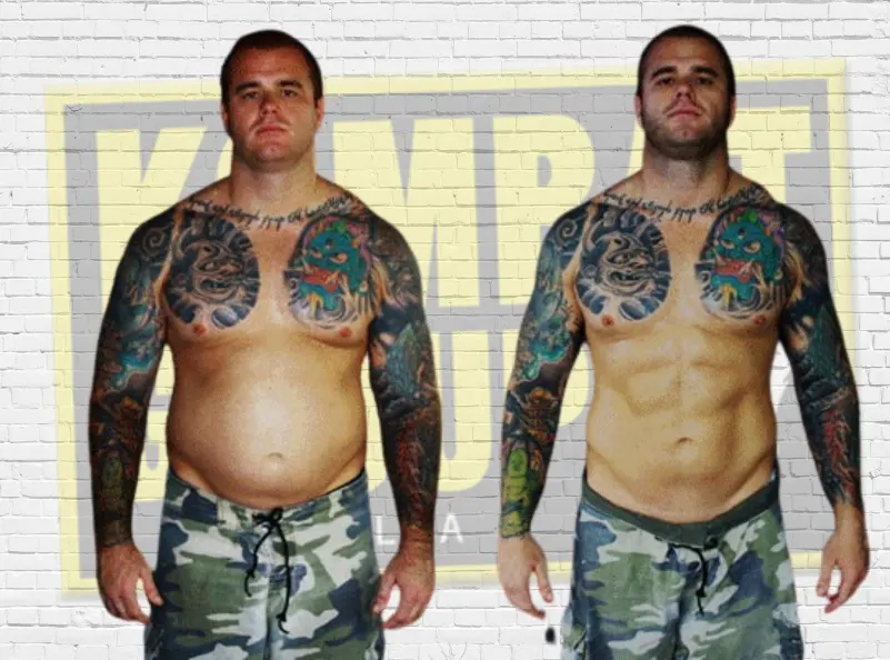 Keith's results showed in this photo before and after